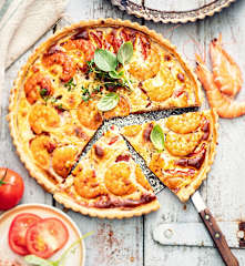 Quiche aux crevettes et tomates