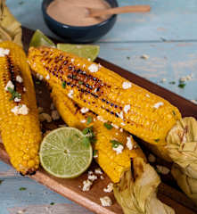 Barbecued Mexican street corn