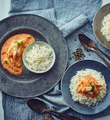 Straccetti di pollo con salsa cremosa e riso basmati (Bimby Friend)