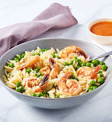 Shrimp Orzo with Peas