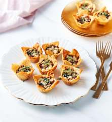 Mushroom Spinach Phyllo Cups