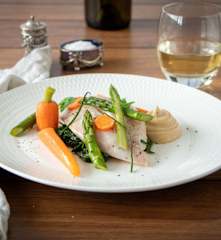 Sous-vide fish with lemon and herbs