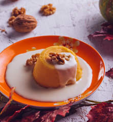 Sformatini di zucca con fonduta al Taleggio