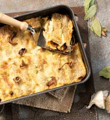 Canelones de carrilleras con setas