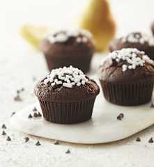 Muffin al cioccolato fondente e pere