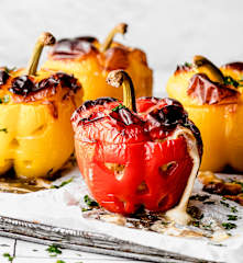 Poivrons farcis à la Jack-o'-lantern