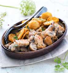 Lapin chasseur et pommes de terre sautées