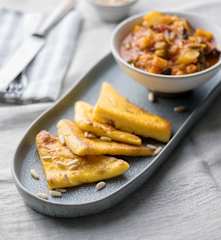 Polenta Bites with Caponata or Berry Compote
