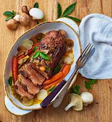 Manzo a Cottura Lenta con funghi e verdure