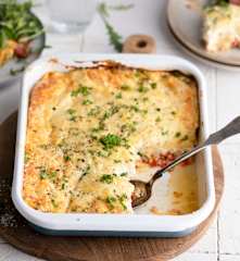 Pastel de queso con jamón y brócoli