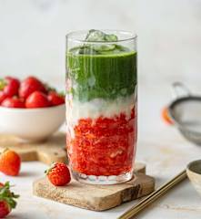 Truskawkowa iced matcha