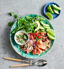 Tex-mex salmon burrito bowl (Diabetes)