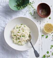 Risotto z dorszem, groszkiem i miętą