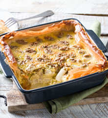 Quiche de espárragos blancos con masa filo
