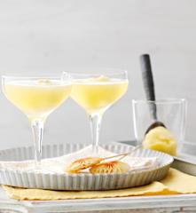 Orangensorbet mit Sekt