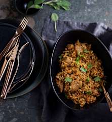 Pilaf de arroz salvaje con agujas de cerdo TM6
