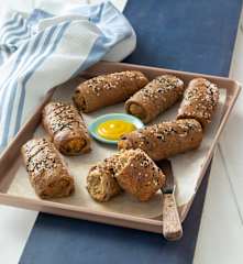 Seeded sausage rolls