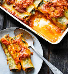Cannelloni aux épinards, à la ricotta et au citron