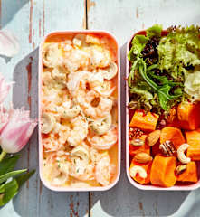 蒜香奶油蘑菇虾便当