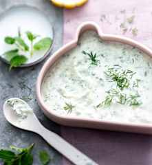 Baby-friendly Herbed Cucumber Yoghurt Dip