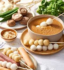 Lok Lok (skewers) with Peanut Sauce