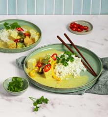 Wegańskie zielone curry z tofu