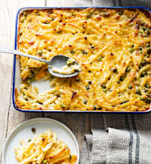 Mac and cheese à la menthe et aux petits pois