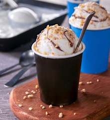 Frozen yogurt con crema gianduia