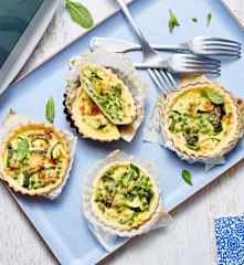 Tartelette petits pois, courgette et menthe