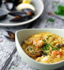 Risotto aux fruits de mer sans lactose