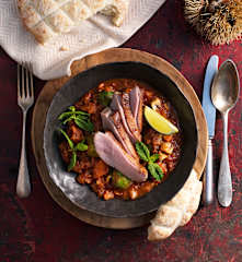 Süßkartoffeleintopf mit Ente & Maroni