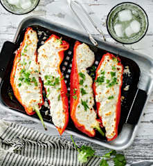 Gegrillte Feta-Spitzpaprika