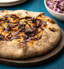 Pumpkin and Onion Galette with Autumn Coleslaw