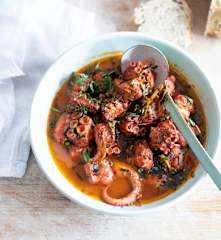Mijoté de poulpe à la tomate et à la menthe