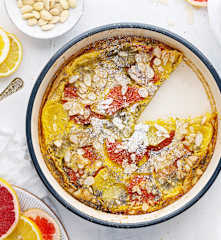 Clafoutis de cítricos con semillas de amapola