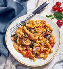 Champignon-Spinat-Nudeln