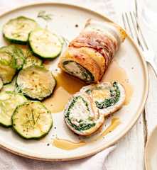 Paupiette de sole aux épinards et au lard