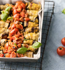 Rouleaux d'aubergine végans