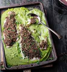 Sandre en croûte de café