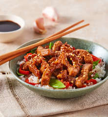 Garlic Pork with Vegetables and Rice