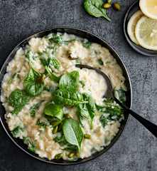 Risotto au citron et épinards