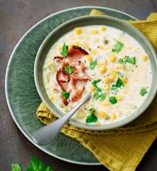 Corn chowder maïs et lard
