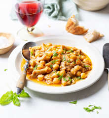 Callos veganos (setas con garbanzos)