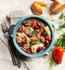 Slow Cooked Beef and Artichokes