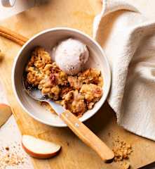 Vegan Apple and Nut Crumble with Rum Raisins