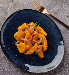 Zucca con condimento di guanciale al balsamico a Cottura Lenta