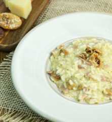 Risoto de presunto Parma com figo