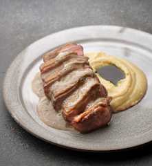Roasted Duck Breast with Yellow Split Pea Purée