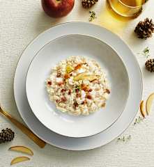 Risotto mele, speck e timo