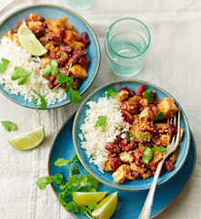 Chili sin carne au tofu, tomates et poivrons